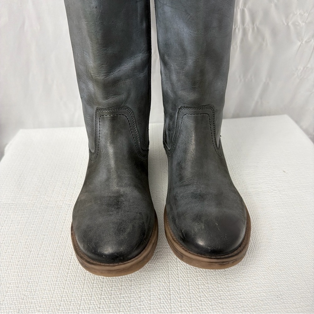 Roan By Bed Stu Date Grey Napa White Tall Leather Boot Women's Size 8 - Picture 2 of 12